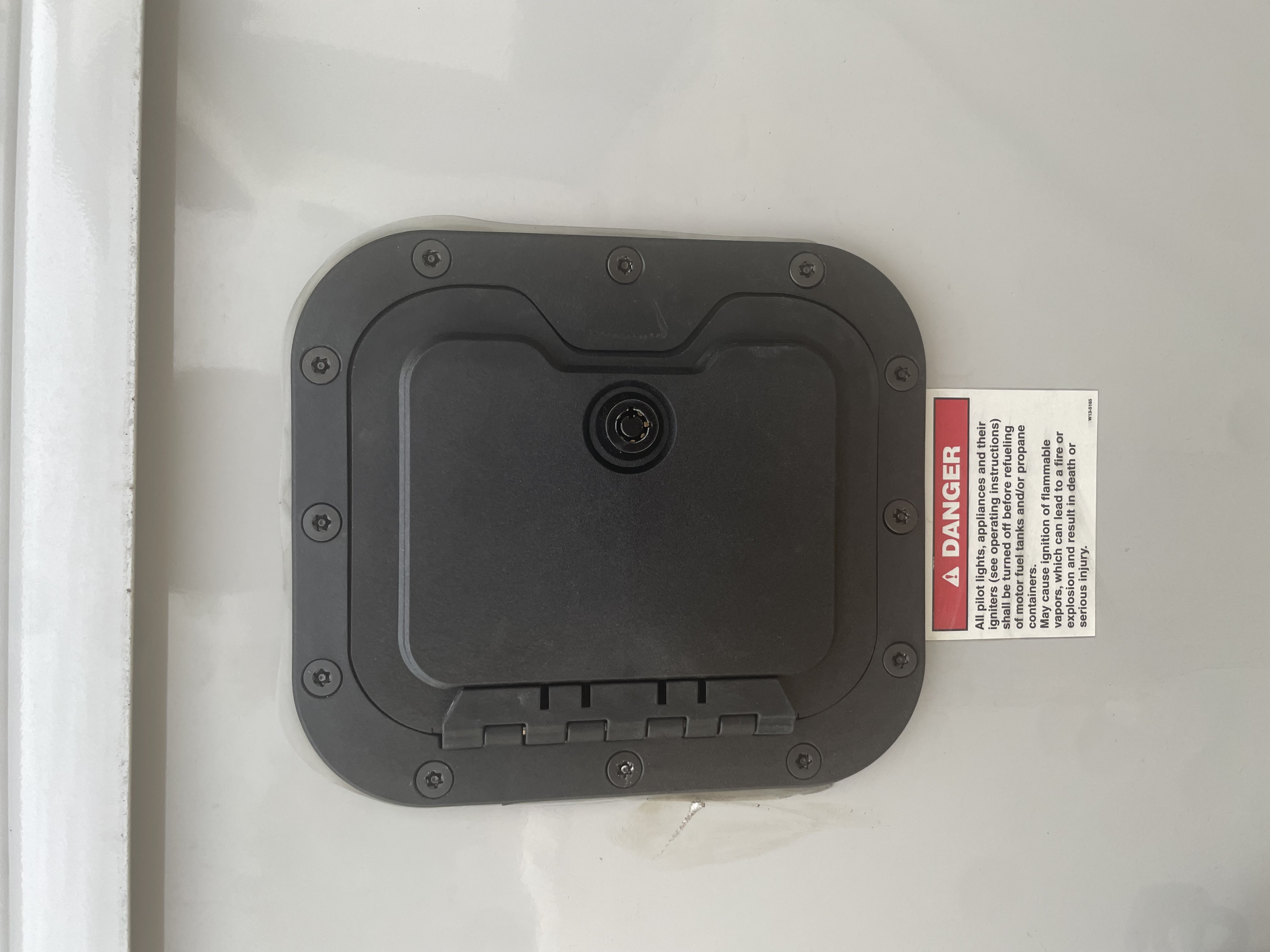 The RV Fuel Vault installed on a 2023 Fleetwood RV Flair 32S
